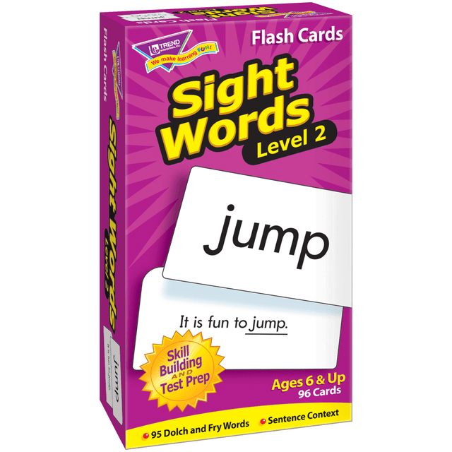 TREND ENTERPRISES INC T-53018 TREND Sight Words Skill Drill Flash Cards, Level 2, 6in x 3in, Grades 1-2, Pack Of 96