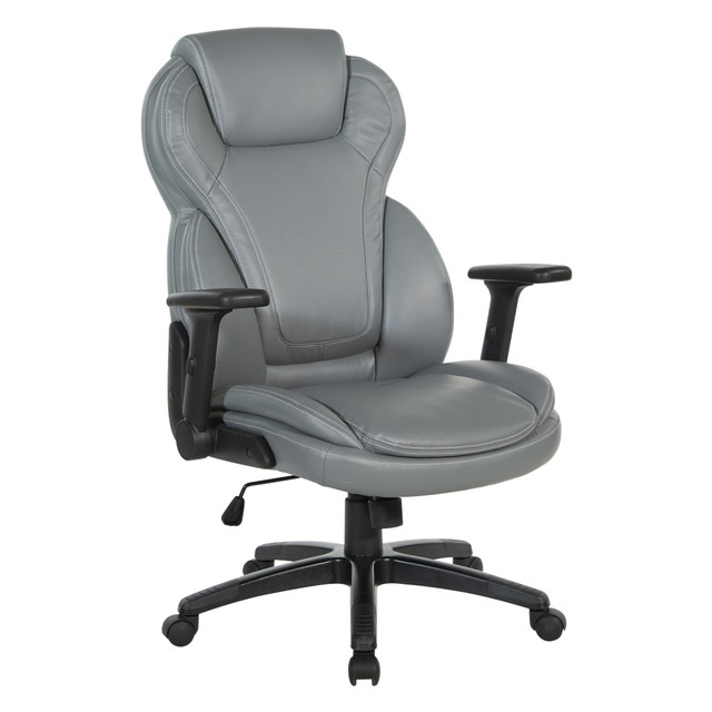 OFFICE STAR PRODUCTS EC91150-EC42 Office Star Ergonomic Leather High-Back Executive Office Chair, Gray OFFICE STAR PRODUCTS EC91150-EC42 Office Star Ergonomic Leather High-Back Executive Office Chair, Gray