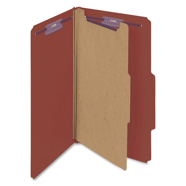 SMEAD MFG CO 18775 Smead Classification Folders, Pressboard With SafeSHIELD Fasteners, 1 Divider, 2in Expansion, Legal Size, 60% Recycled, Red, Box Of 10 SMEAD MFG CO 18775 Smead Classification Folders, Pressboard With SafeSHIELD Fasteners, 1 Divider, 2in Expansion, Legal Size, 60% Recycled, Red, Box Of 10