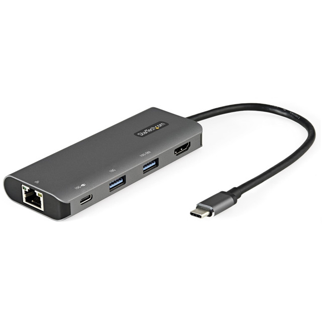 STARTECH.COM DKT31CHPDL  USB C Multiport Adapter - 10Gbps USB 3.1 Gen 2 Type-C Mini Dock - 4K 30Hz HDMI - 100W PD Passthrough - 3xUSB/GbE - 10in Cable - USB-C multiport adapter (10Gbps USB 3.1/3.2 Gen 2) with 4K 30Hz HDMI/2x USB-A/1x USB-C/GbE