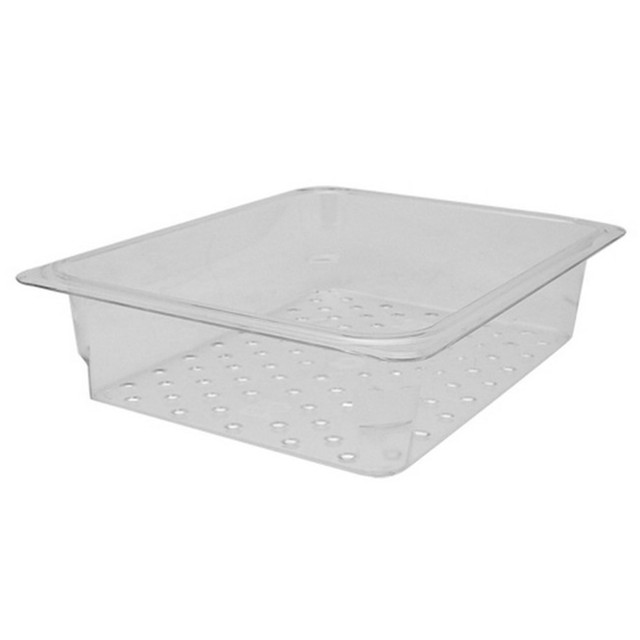 CAMBRO MFG. CO. Cambro 23CLRCW135  1/2 Size Camwear Colander Food Pan, 3in x 10in x 13in, Clear