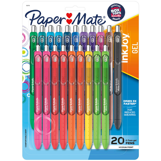 NEWELL BRANDS INC. 1951718 Paper Mate InkJoy Gel Pens, Medium Point, 0.7 mm, Assorted Colors, Pack Of 20