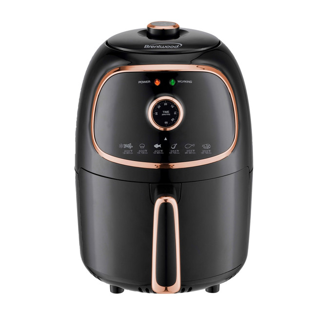 BRENTWOOD APPLIANCES, INC. 995115499M Brentwood 2-Quart Electric Air Fryer, Black/Copper