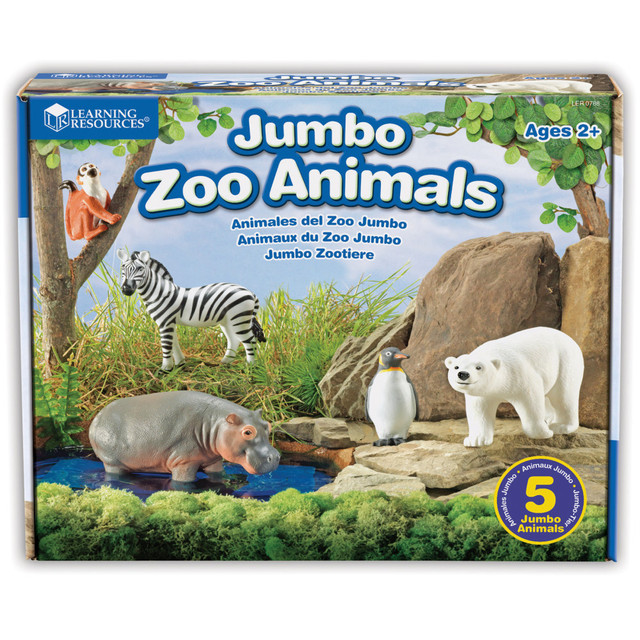 LEARNING RESOURCES, INC. LER0788 Learning Resources Jumbo Figures, Zoo Animals, Pack Of 5