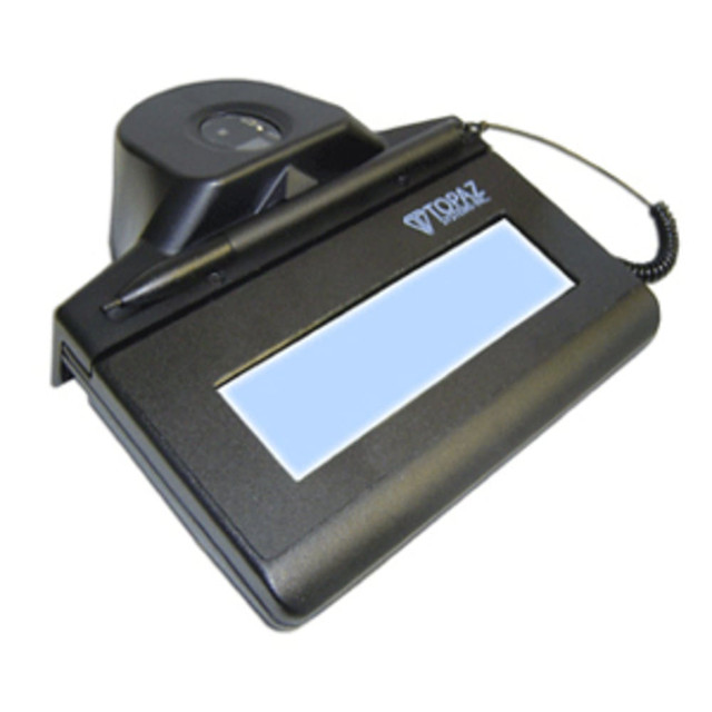 TOPAZ SYSTEMS, INC. TF-LBK464-HSB-R Topaz IDGem TF-LBK464 Electronic Signature Pad - Backlit LCD - Active Pen - 4.40in x 1.30in Active Area LCD - Backlight - USB - 410 PPI