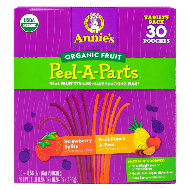 GENERAL MILLS, INC. Annie's 267806 Annies Organic Fruit Peel-A-Parts Fruit Strings, Variety Pack