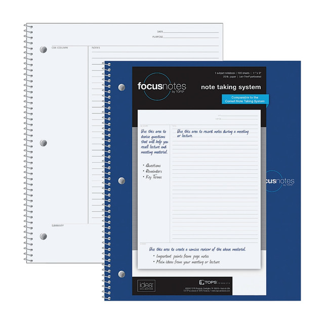 TOPS BUSINESS FORMS 90223 TOPS FocusNotes Notebook, 9in x 11in, 100 Sheets TOPS BUSINESS FORMS 90223 TOPS FocusNotes Notebook, 9in x 11in, 100 Sheets