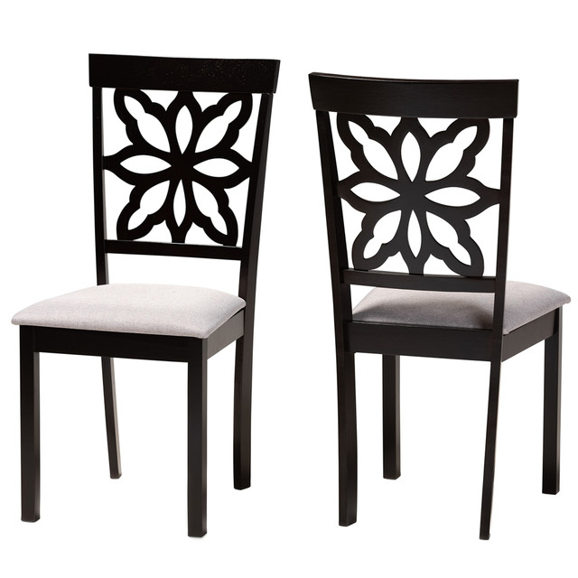 WHOLESALE INTERIORS, INC. 2721-10954 Baxton Studio Samwell Dining Chairs, Gray/Dark Brown, Set Of 2 Dining Chairs