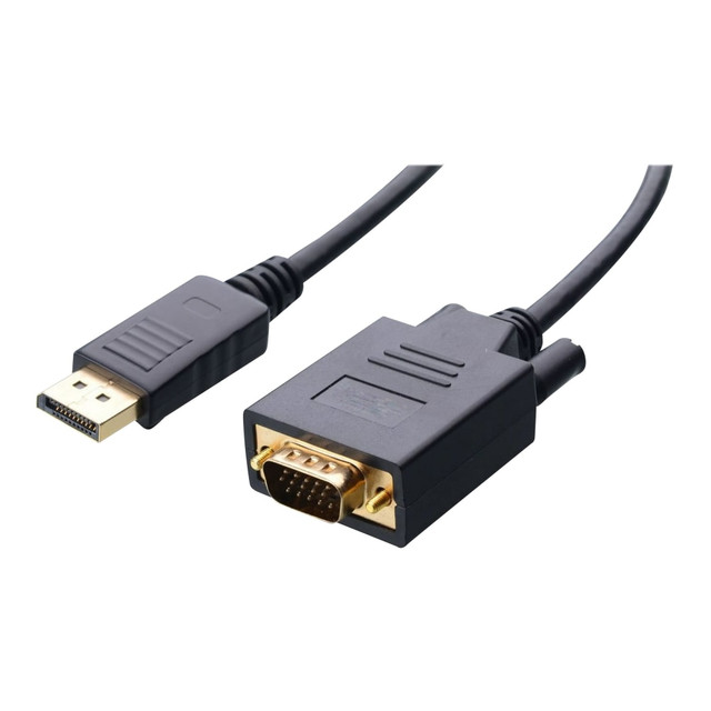 4XEM 4XDPMVGAMCBL  DisplayPort To VGA Adapter Cable, 6ft, Black