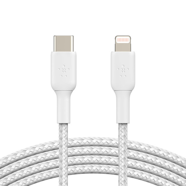 BELKIN, INC. CAA004BT1MWH Belkin BoostCharge Braided USB-C To Lightning Cable, 1m/3.3ft, Black