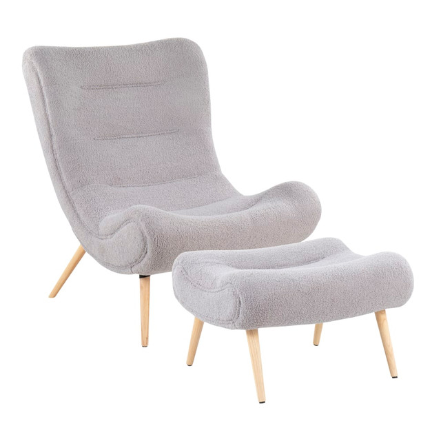 LUMISOURCE, LLC LumiSource C2-CLOUD NAGY  Cloud Contemporary Chair, Natural/Gray