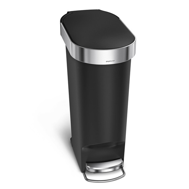 SIMPLEHUMAN LLC CW1390 simplehuman Slim Trash Can, 10.57 Gallons, Black