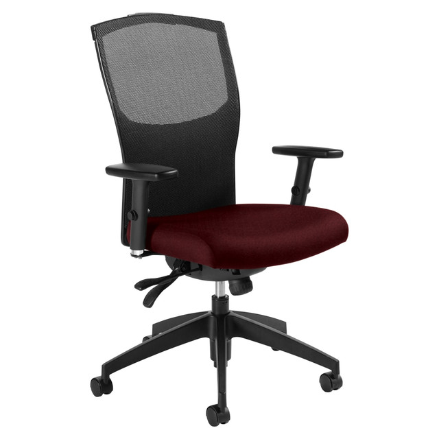 Global QS1961-3GLBK-UR10  Alero Mid-Back Tilter Chair, Red Rose/Black