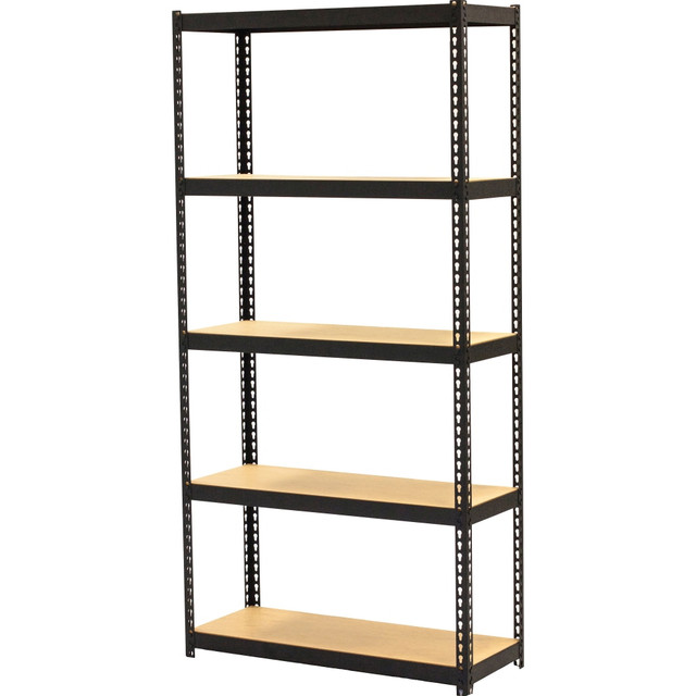 SP RICHARDS LLR66964 Lorell Narrow Steel Shelving - 60in Height x 30in Width x 12in Depth - Recycled - Black - Steel - 1Each