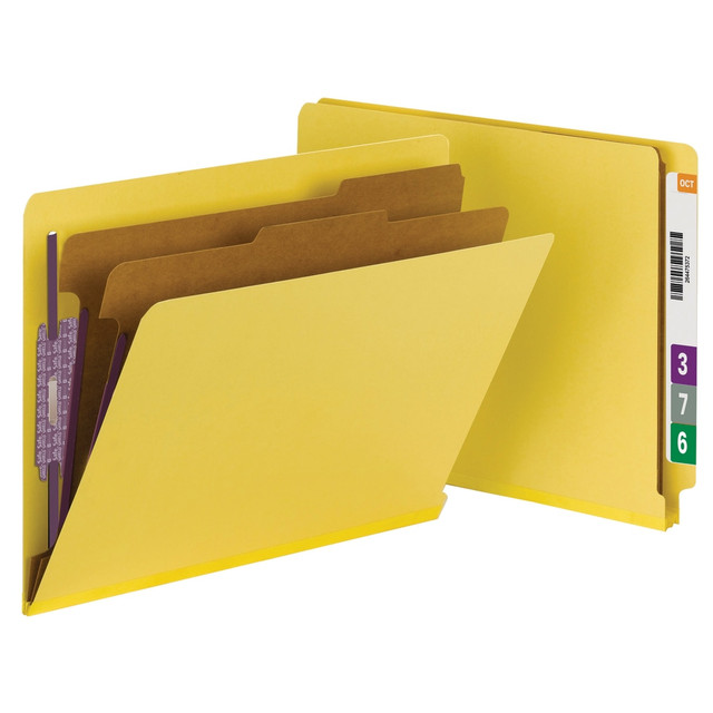 SMEAD MFG CO 26789 Smead End-Tab Classification Folders, With SafeSHIELD Fasteners, 8 1/2in x 11in, 2 Divider, Yellow, Pack Of 10 SMEAD MFG CO 26789 Smead End-Tab Classification Folders, With SafeSHIELD Fasteners, 8 1/2in x 11in, 2 Divider, Yellow, Pack Of 10