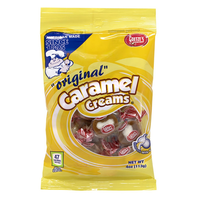 GOETZEs CANDY CO INC. 74101 Goetzes Caramel Cream Cow Tales, Original, 4 Oz Pouches, Box Of 12 GOETZEs CANDY CO INC. 74101 Goetzes Caramel Cream Cow Tales, Original, 4 Oz Pouches, Box Of 12