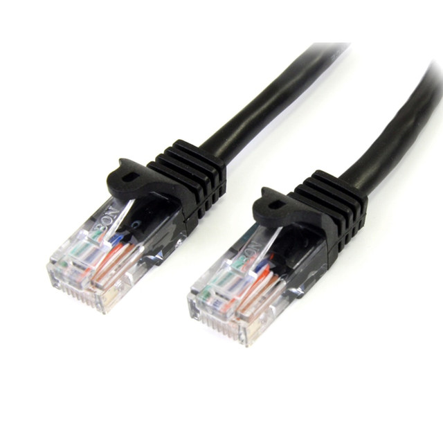 STARTECH.COM StarTech 45PATCH6BK .com 6 ft Black Snagless Cat 5e UTP Patch Cable  - 6ft Cat5e Patch Cable - 6ft Cat 5e patch cable - 6ft Cat5e Patch Cord - 6ft RJ45 Patch Cable - 6ft Snagless Patch Cable