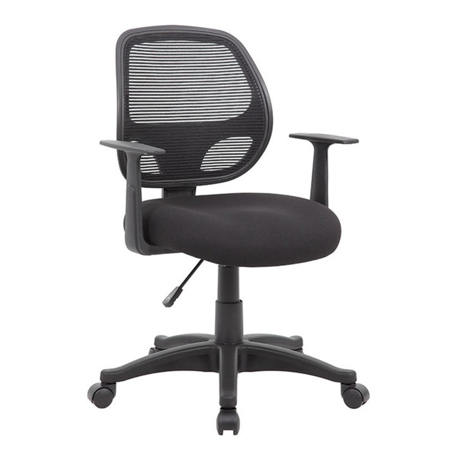 NORSTAR OFFICE PRODUCTS INC. B606 Boss Office Products Commercial Grade Ergonomic Mesh High-Back Task Chair With Arms, Black