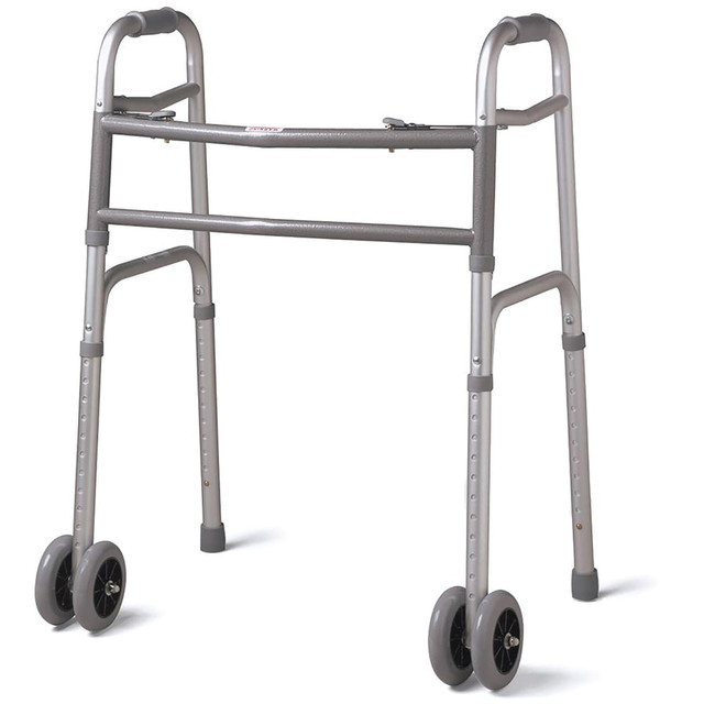 MEDLINE INDUSTRIES, INC. MDS86410XWW Medline Guardian Bariatric Folding Walker, 5in Wheels, Gray MEDLINE INDUSTRIES, INC. MDS86410XWW Medline Guardian Bariatric Folding Walker, 5in Wheels, Gray
