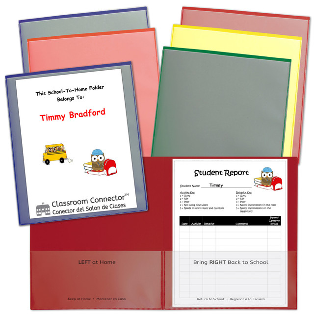 C-LINE PRODUCTS, INC. 32010 C-Line Classroom Connector Folders, Letter Size, Assorted Colors, Pack Of 6