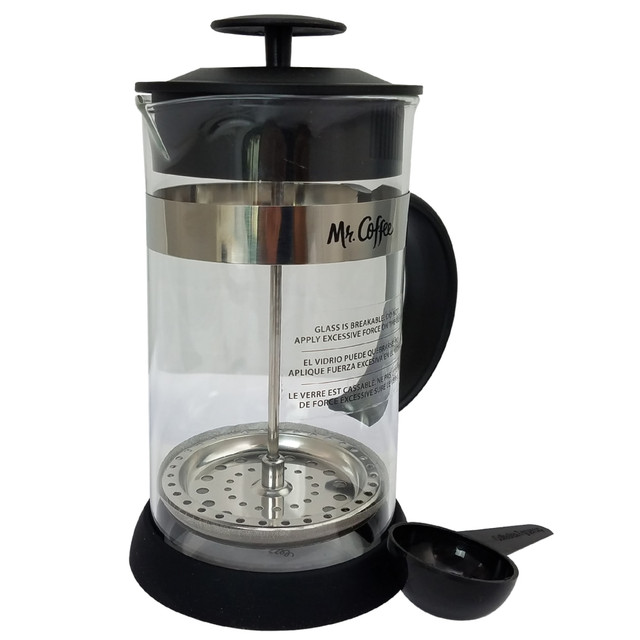 GIBSON OVERSEAS INC. 99586595M Mr. Coffee Cafe Oasis 32 Oz French Press Coffee Maker, Black/Clear GIBSON OVERSEAS INC. 99586595M Mr. Coffee Cafe Oasis 32 Oz French Press Coffee Maker, Black/Clear
