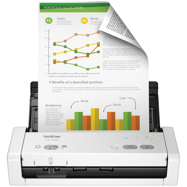 BROTHER INTL CORP ADS-1250W Brother ADS-1250W Wireless Portable Color Desktop Scanner