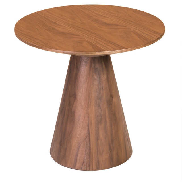 EURO STYLE, INC. 38886WAL-KIT Eurostyle Wesley Round Side Table, 21-1/2inH x 23-1/2inW x 23-1/2inD, Walnut