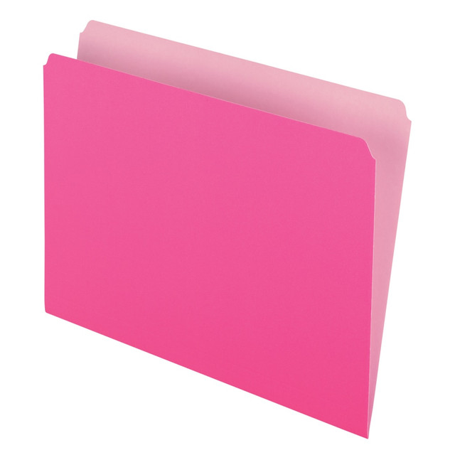 ESSELTE CORP 152PIN Pendaflex Straight-Cut Color File Folders, Letter Size, Pink, Box Of 100