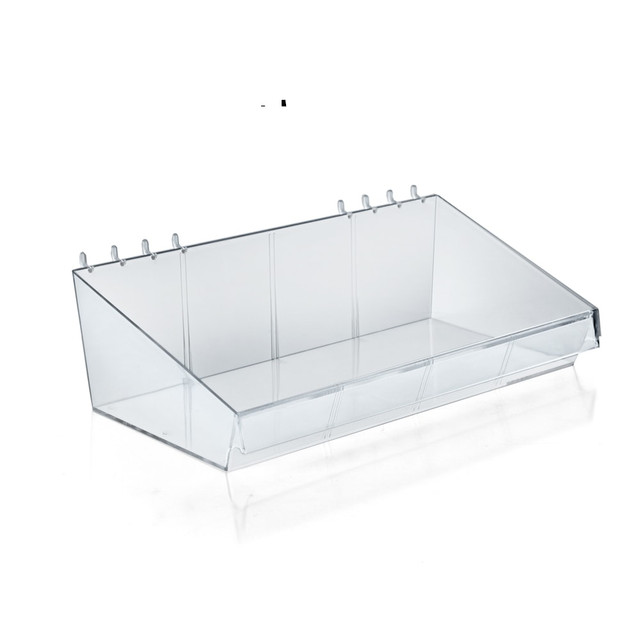 AZAR DISPLAYS 556115  Divider Bins, Small Size, 4in x 13in x 7in, Clear, Pack Of 4