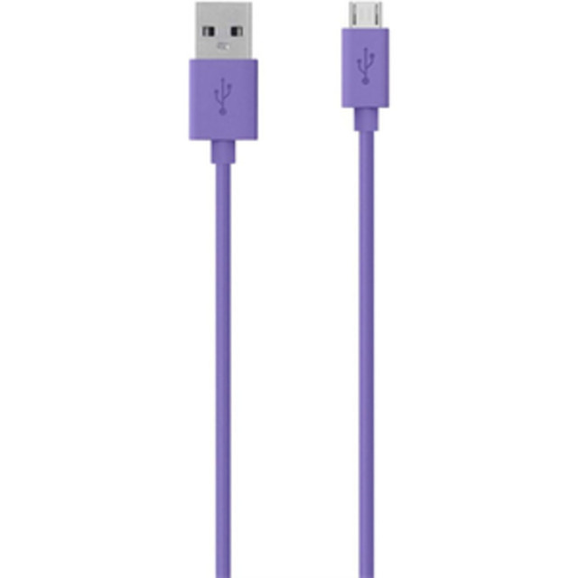 BELKIN, INC. F2CU012BT04-PUR Belkin Micro USB ChargeSync Cable - 4 ft Micro-USB/USB-A Data Transfer Cable for Tablet PC, Digital Text Reader, Notebook, Speaker, Smartphone - First End: 1 x Micro-B USB 2.0 - Male 5-pin - Second End: 1 x USB 2.0 Type A