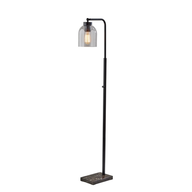 ADESSO INC Adesso 4289-01  Bristol Floor Lamp, 55inH, Brown Marble/Black/Clear