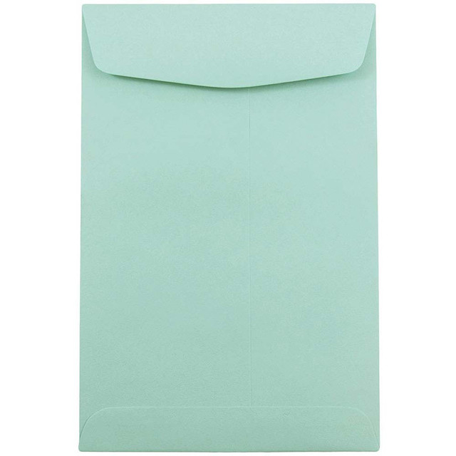 JAM PAPER AND ENVELOPE 31287520C JAM Paper Open-End 6in x 9in Catalog Envelopes, Gummed Closure Aqua, Pack Of 10