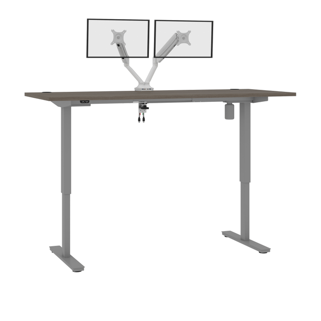 BESTAR INC. Bestar 175880-000047  Upstand Electric 72inW Standing Desk With Dual Monitor Arm, Bark Gray