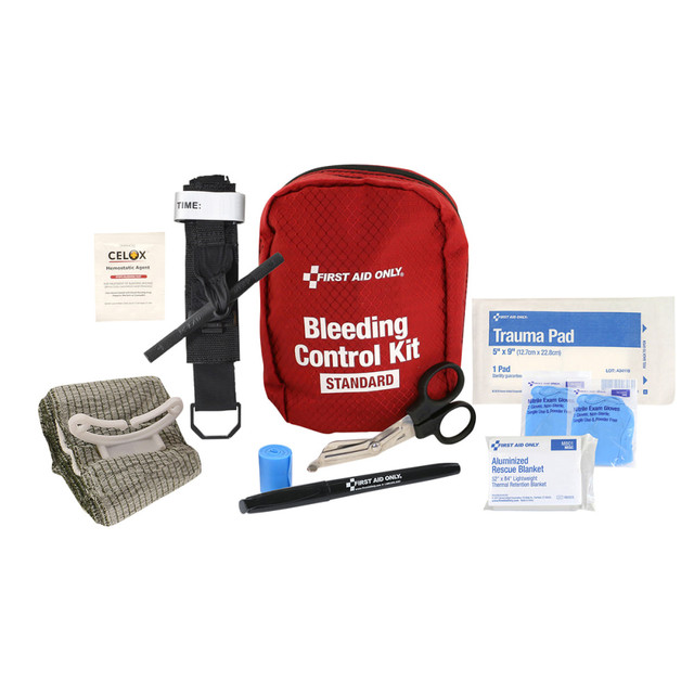 FIRST AID ONLY, INC. 91136 First Aid Only Bleed Control Standard Pro Kit, 3-1/2inH x 5inW x 7inD, White