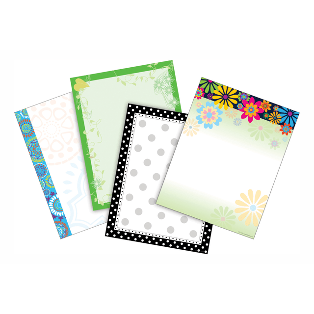 Add flair to presentations, invitations, certificates and letters with a Barker Creek paper set. Four designs let you customize the look of your work.  Computer paper includes 4 designs with 50 sheets each (200 sheets in total).  8 1/2in x 11in sheets are compatible with most laser printers.  Coordinate with other Barker Creek products (sold separately).  Paper set of the Peaceful Thoughts design includes 200 sheets.