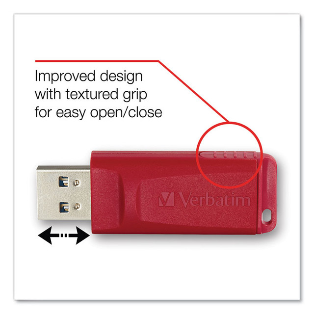 VERBATIM CORPORATION 99811 Store 'n' Go USB Flash Drive, 32 GB, Assorted Colors, 3/Pack