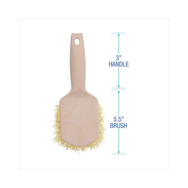 BOARDWALK 4308 Utility Brush, Cream Polypropylene Bristles, 5.5" Brush, 3" Tan Plastic Handle