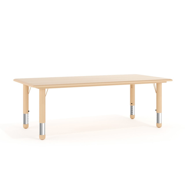 FLASH FURNITURE YU060RECTBLNT  Height-Adjustable Activity Table, 23-1/2inH x 23-5/8inW x 47-1/2inD, Natural