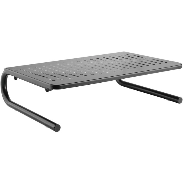 SP RICHARDS 18330 Lorell Monitor/Laptop Stand - 20 lb Load Capacity - 5.5in Height x 14.5in Depth - Desktop - Steel - Black - For Monitor, Notebook - Ventilated, Rubber Pad, Non-skid