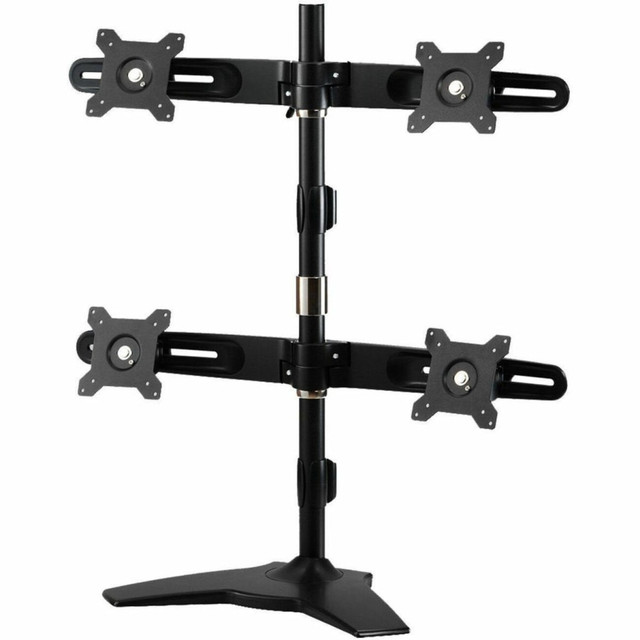AMER NETWORKS AMR4S Amer Mounts Stand Based Quad Monitor Mount for four 15in-24in LCD/LED Flat Panel Screens - Supports up to 17.6lb monitors, +/- 20 degree tilt, and VESA 75/100 AMER NETWORKS AMR4S Amer Mounts Stand Based Quad Monitor Mount for four 15in-24in LCD/LED Flat Panel Screens - Supports up to 17.6lb monitors, +/- 20 degree tilt, and VESA 75/100