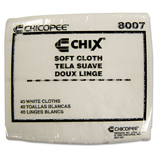 CHICOPEE, INC Chix® 8007 Soft Cloths, 13 x 15, White, 40/Pack, 30 Packs/Carton