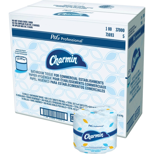 THE PROCTER & GAMBLE COMPANY PGC71693 Charmin Toilet Tissue - 2 Ply - 450 Sheets/Roll - White - Durable, Strong, Absorbent, Clog-free, Septic-free, Individually Wrapped - For Bathroom, Hotel, Restaurant, Office - 75 Rolls Per Carton - 75 / Carton