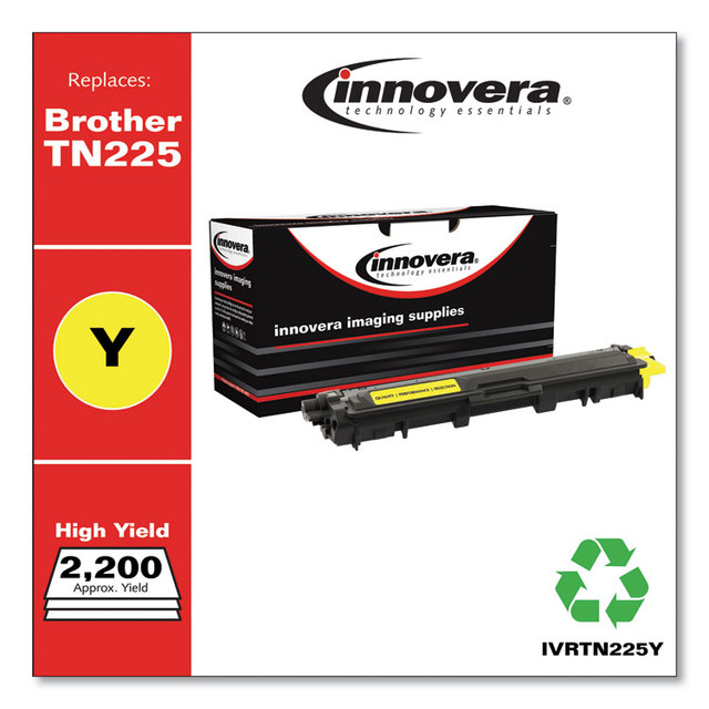 INNOVERA TN225Y Remanufactured Yellow High-Yield Toner, Replacement for TN225Y, 2,200 Page-Yield