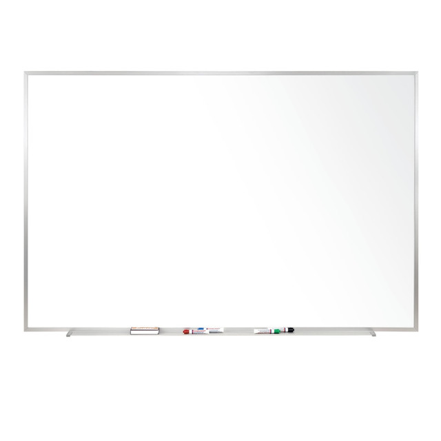 GHENT MANUFACTURING INC. M1-410-4 Ghent Magnetic Porcelain Dry-Erase Whiteboard, 48in x 120in, Aluminum Frame With Silver Finish