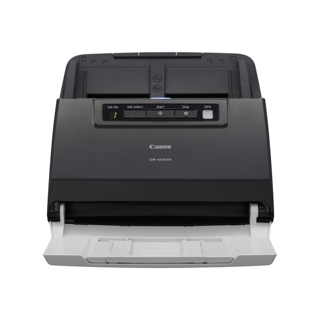 Well suited for workgroups and departments in any industry, the DR-M160II scanner provides the basis for efficient records management and helps reduce paperwork. It delivers capture capabilities that make it an ideal addition, especially in the legal, financial, healthcare, and government sectors.  Fast and efficient: Scans both sides of a document at the same time, in color, at up to 60 pages-per-minute, with a 60sheet automatic feeder, and one-touch operation  Reliably handles many different document types in batches or individually: Receipts, photos, business cards, plastic orembossed cards, reports, contracts, long documents, thick or thin documents, and more  Usage: Ideal for healthcare, financial services, government, and other paper-intensive environments  Broad compatibility: Supports Windows and Mac; ISIS and TWAIN drivers also included  Bundled software: Powerful, yet easy-to-use scanning software, as well as Kofax VRS Elite to reduce the time involved in manual document preparation and automatically enhance the quality of scanned images  Backed by a one-year warranty and US-based technical support  The Canon imageFORMULA DR-M160 scanner is a compact document imaging solution for office environments. It seamlessly combines performance, convenience and flexibility.  Features a user-friendly design, high-quality image processing, reliable item handling, and intelligent software.  Offers end-to-end options for capturing, converting, communicating, and controlling business information.  Capture capabilities make it an ideal addition in the legal, financial, healthcare and government sectors.  EPEAT Silver certified - reduced environmental impact from multiple eco-attributes. Ranked in three tiers: Bronze, Silver or Gold.  Energy efficient - designed to use less energy than alternative products, potentially helping you save money and reduce your carbon footprint.