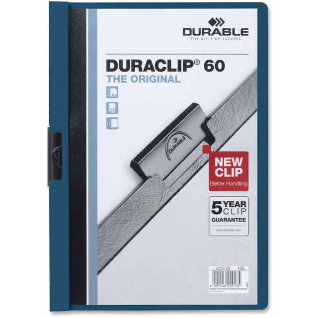 DURABLE OFFICE PRODUCTS CORP 221407 Durable Duraclip 60 Report Covers, 8 1/2in x 11in, Dark Blue DURABLE OFFICE PRODUCTS CORP 221407 Durable Duraclip 60 Report Covers, 8 1/2in x 11in, Dark Blue