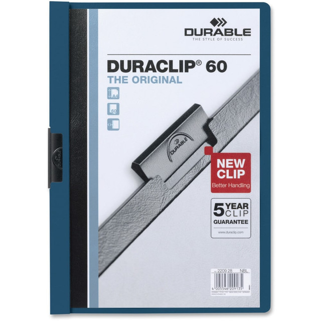 DURABLE OFFICE PRODUCTS CORP DURABLE 221407  Duraclip 60 Report Covers, 8 1/2in x 11in, Dark Blue