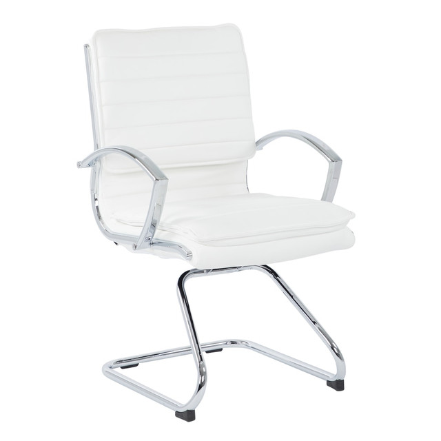 OFFICE STAR PRODUCTS SPX23595C-U11 Office Star SPX23595C Faux Leather Mid-Back Guest Chair, White OFFICE STAR PRODUCTS SPX23595C-U11 Office Star SPX23595C Faux Leather Mid-Back Guest Chair, White