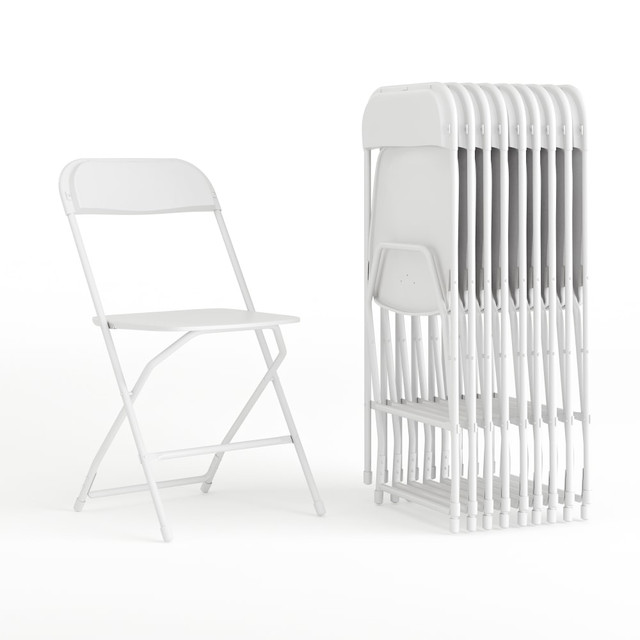 FLASH FURNITURE 10LEL3WHITE  Hercules Premium Folding Chairs, Set Of 10 Folding Chairs, White