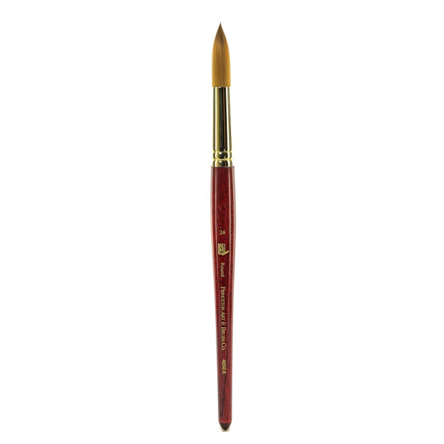 PRINCETON ARTIST BRUSH CO. 4050R-24 Princeton Series 4050 Heritage Synthetic Sable Watercolor Short-Handle Paint Brush, Size 24, Round Bristle, Sable Hair, Red